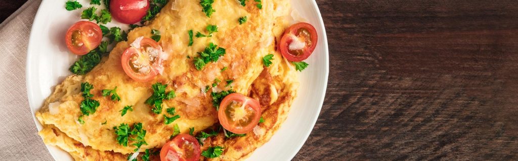 Omelettes are an easy and quick breakfast recipe. Add any fillings you prefer and get cooking! Check out our full recipe here.